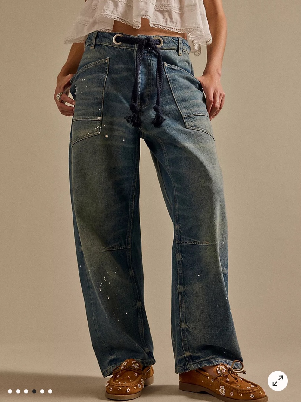 FREE PEOPLE We The Free Moxie Pull-On Barrel Jeans Size 28 NEW - Picture 4 of 16